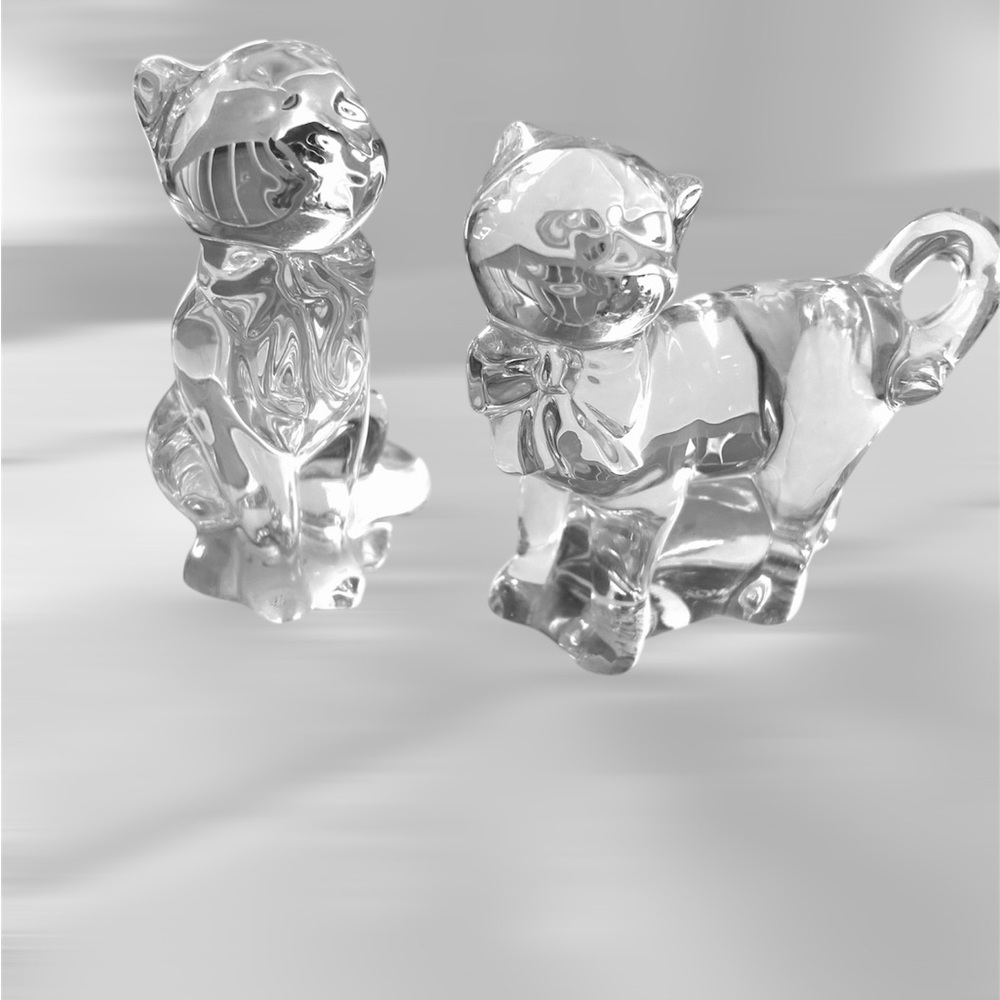 Lenox Clear Crystal Cat Figurines